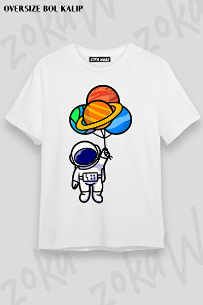 ZOKAWEAR Astronaut and Space Printed T-Shirt