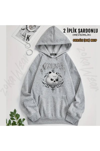 ZOKAWEAR Stray Kids Skzoo Evil Han Quokka K-Pop Music Group Printed Hooded Sw...