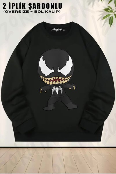 ZOKAWEAR Venom Printed Crew Neck Sweatshirt