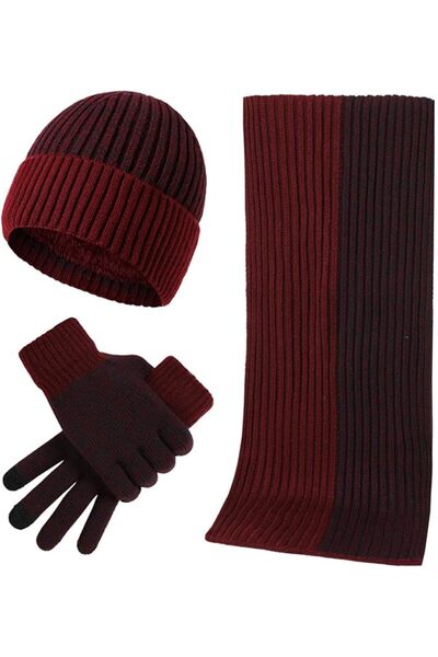 Generic Men's and Women's Winter Knit Hat Beanie Long Scarf Touch Screen Glov...