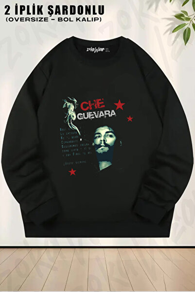 ZOKAWEAR Che Guevara - Smoke Printed Crew Neck Sweatshirt