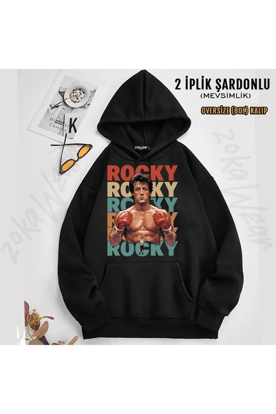 ZOKAWEAR Rocky Balboa Legendary Boxer Printed Hooded Sweatshirt