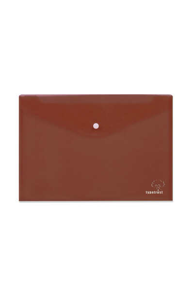 TYPOTRUST A4 Φάκελος με κουμπί Καφέ FP25004 07