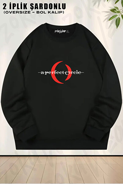ZOKAWEAR Logo a Perfect Circle Printed Crew Neck Sweatshirt