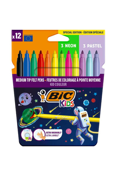 Bic Παιδικοί Μαρκαδόροι Ζωγραφικής Couleur Cosmo 12 Χρώματα (6 + 3 ΝΕΟΝ + 3 Π...