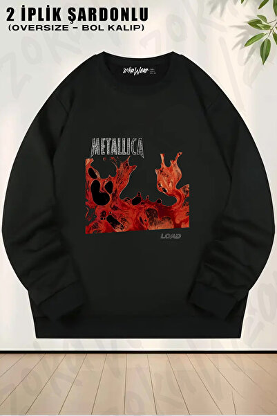 ZOKAWEAR Metallica - Load Printed Crew Neck Sweatshirt