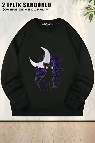 ZOKAWEAR Luna Printed Crew Neck Sweatshirt