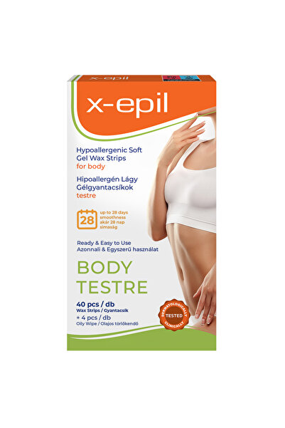 X-Epil Hypoallergenic body hair removal strips with gel wax - 40 pcs -