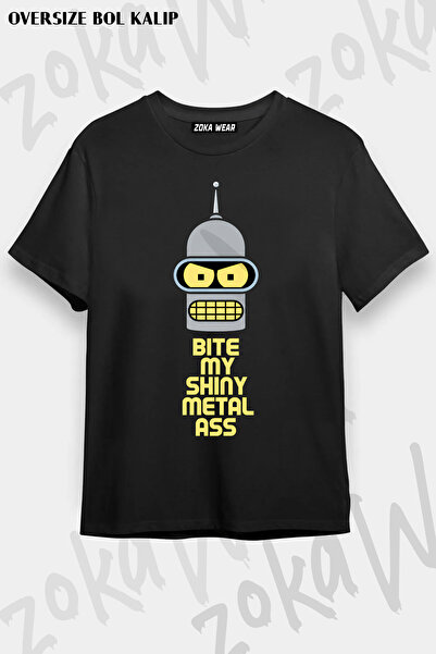 ZOKAWEAR Bite Robot Bender Futurama Printed T-Shirt