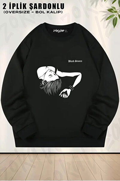 ZOKAWEAR Harajuku Street Japanese Rock Punk Printed Crew Neck Sweatshirt