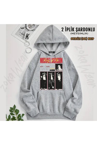 ZOKAWEAR سويت شيرت بقلنسوة مطبوع عليه Pop un King Michael Jackson Special v2