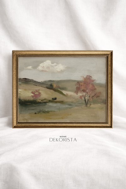 HOME DEKORİSTA Vintage CAMSIZ manzara tablo, manzara duvar dekoru, manzara re...