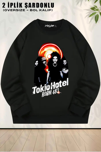 ZOKAWEAR Tokio Hotel Room 483 Rock Metal Music Printed Crew Neck Sweatshirt