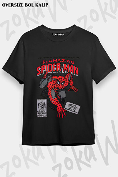 ZOKAWEAR Spider-Man Newspaper Print T-Shirt