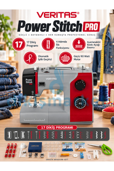 dm dikişmarket Veritas Power Stitch PRO Ev Tipi Dikiş Makinesi