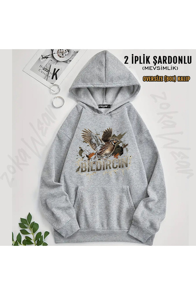 ZOKAWEAR Bildircin Graphic Printed Hooded Sweatshirt