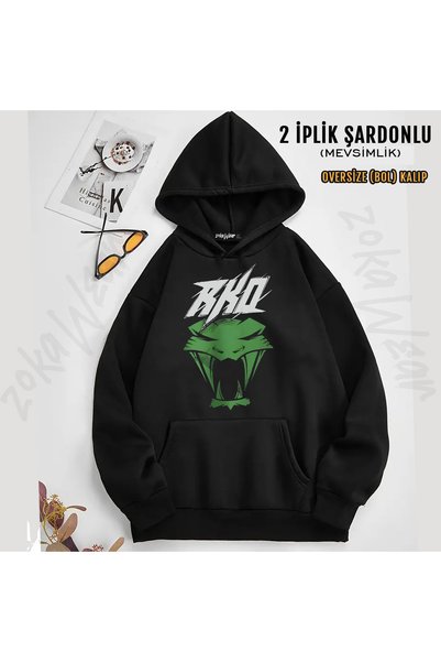 ZOKAWEAR Hanorac cu glugă cu imprimeu „Green Viper Venom Randy Orton Yilan”