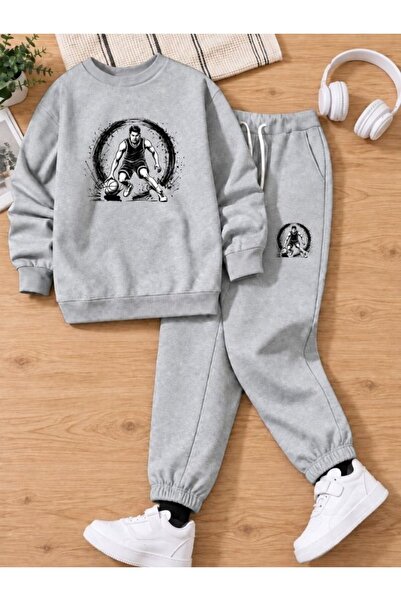 cm buseyiz Σετ φόρμας μπάσκετ Busekids Unisex με στάμπα και λαιμόκοψη μηδέν