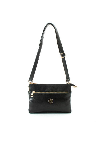 Sanmorris Women's Multi-Compartment Zippered Daily Shoulder Bag S-1450 Black ...