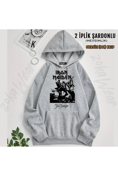 ZOKAWEAR Iron Maiden the Trooper Rock Metal Printed Hooded Sweatshirt
