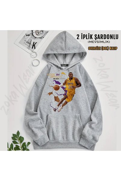 ZOKAWEAR Hanorac cu glugă și imprimeu Kobe Bryant „Black Mamba” NBA Basketball