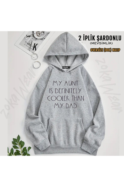 ZOKAWEAR Mom Aunt Hala Yes Printed Hooded Sweatshirt