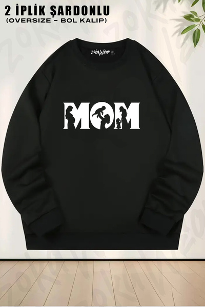 ZOKAWEAR سويت شيرت برقبة دائرية مطبوع عليه عبارة Mother Mother Day لعيد الأم