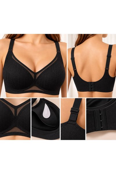 Softwearr حمالة صدر نسائية بدون أسلاك وبدون دعم، مزينة بنمط جلد السمكة، مقطوعة بالليزر