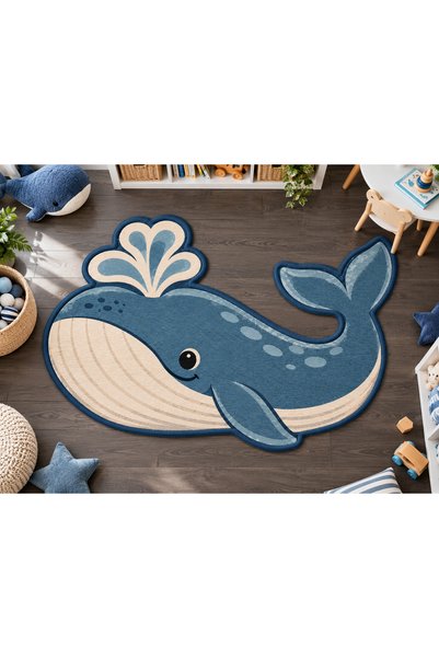 Rugs Modern Halı Eta Whale Pattern Modern Woven Base Decorative Carpet Eta4366