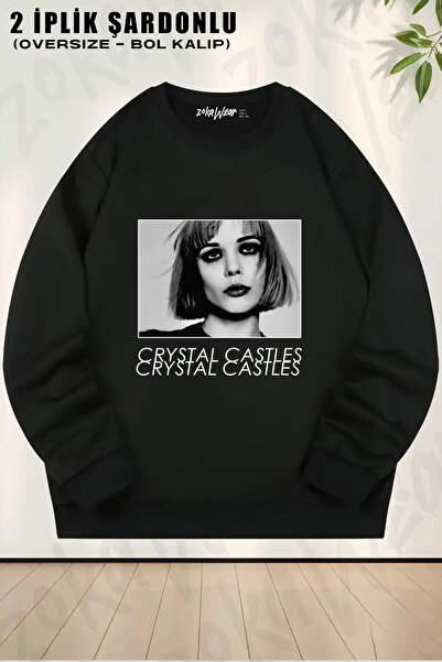 ZOKAWEAR Crystal Castles Rock Metal Printed Crew Neck Sweatshirt