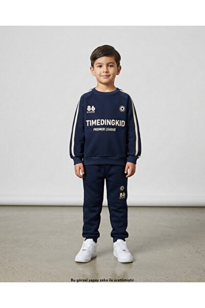 voyyo kids baby Boys' Winter 3-Strand Ribbed Double Layer Sweatshirt and Bott...