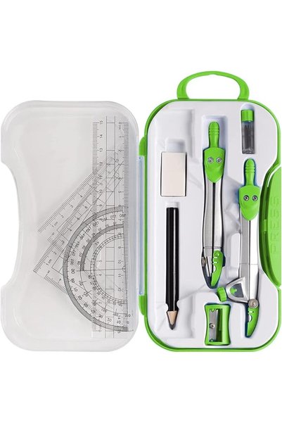Generic Math Geometry Kit, 10 Pcs Student Supplies with Shatterproof Storage ...