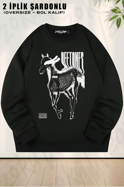 ZOKAWEAR Deftones V18 Printed Crew Neck Sweatshirt