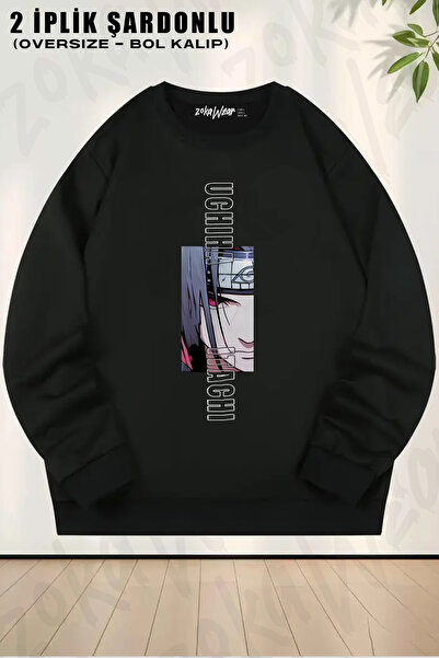 ZOKAWEAR Anime Itachi Uchiha Naruto Manga Konoha Sharingan Printed Crew Neck ...