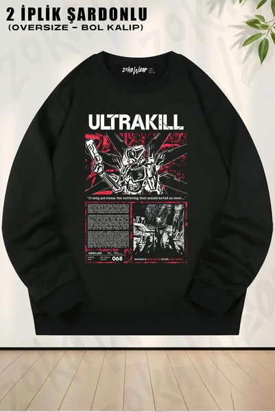 ZOKAWEAR Poster V1 Ultrakill Printed Crew Neck Sweatshirt