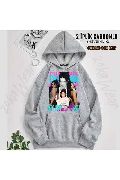 ZOKAWEAR Yoonchae Katseye Printed Hooded Sweatshirt