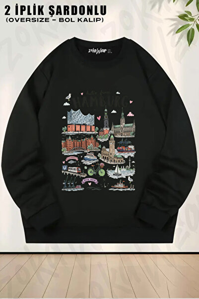 ZOKAWEAR Hamburg Printed Crew Neck Sweatshirt