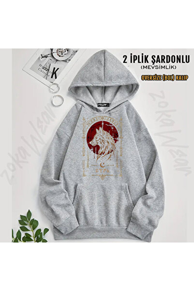 ZOKAWEAR Tunalya Guclu Bozkurt Printed Hooded Sweatshirt