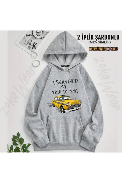 ZOKAWEAR Trip to Nyc Printed Hooded Sweatshirt
