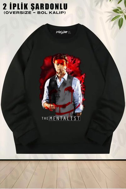 ZOKAWEAR سويت شيرت باتريك جين V2 The Mentalist مطبوع برقبة دائرية