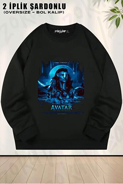 ZOKAWEAR Avatar Designed Printed Crew Neck Sweatshirt