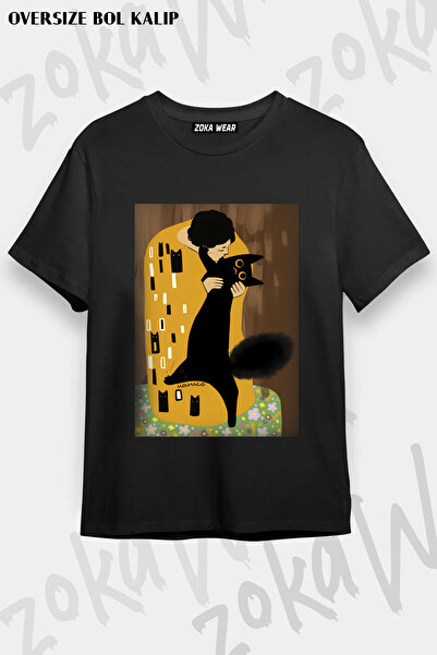 ZOKAWEAR Cat Kiss Cat Printed T-Shirt