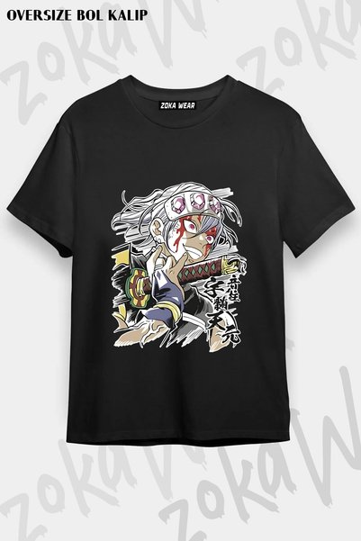 ZOKAWEAR Anime Demon Slayer Tengen Uzui Oči Manga Štampana Majica