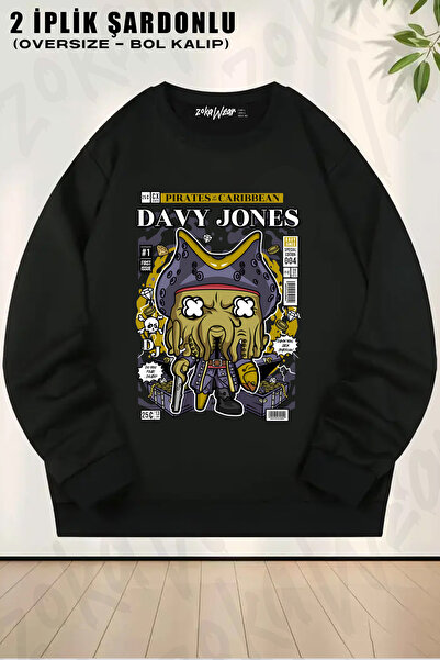 ZOKAWEAR Davy Jones Pirates of the Caribbean Printed Crew Neck Sweatshirt