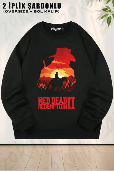 ZOKAWEAR Red Dead Redemption 2 Game Printed Crew Neck Sweatshirt