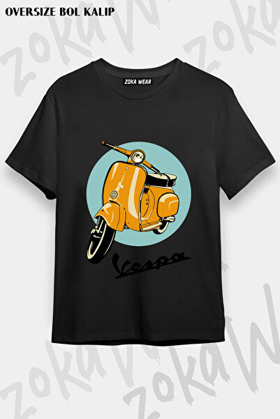 ZOKAWEAR Vespa Club Logo Motorcycle Printed T-Shirt