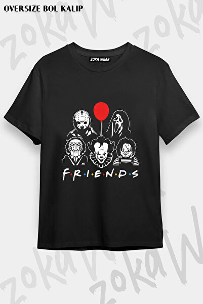 ZOKAWEAR Horror Movie Friends Halloween Cadilar Bayrami Printed T-Shirt