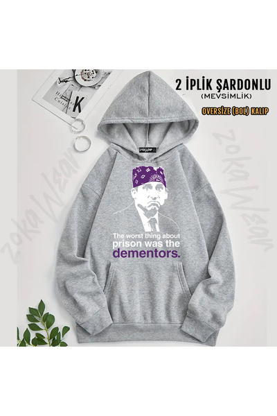 ZOKAWEAR Prison Mike Michael Scott the Office Printed Hooded Sweatshirt