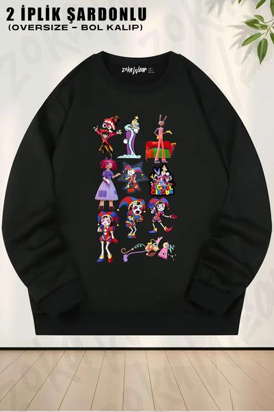 ZOKAWEAR The Amazing Digital Circus V2 Printed Crew Neck Sweatshirt