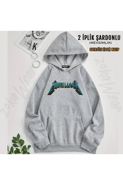 ZOKAWEAR تيشيرت ميتاليكا مطبوع عليه هودي مطبوع